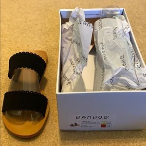 Bamboo moondance black slide sandals NIB